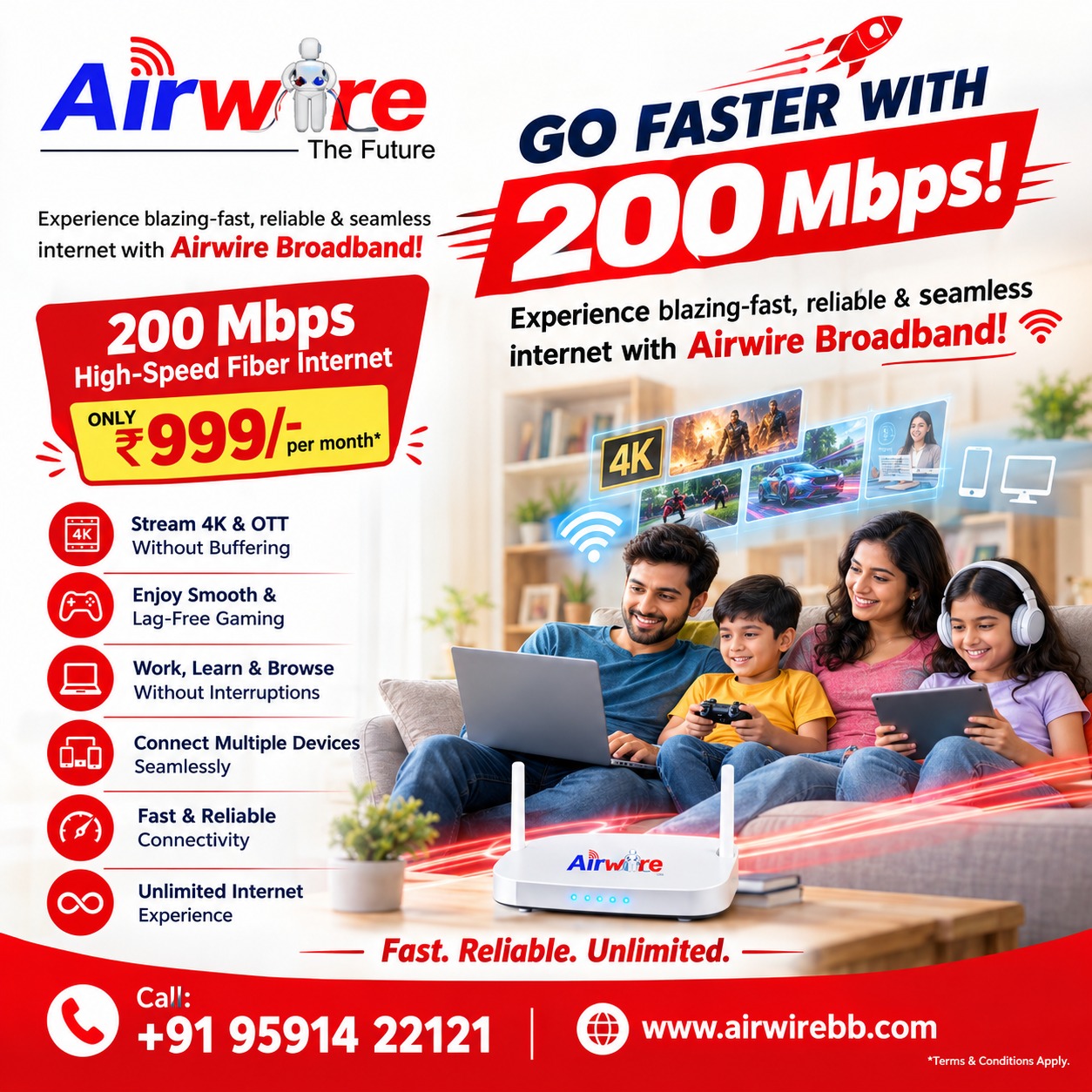 Airwire Broadband Connection in Bangalore, Low-cost internet